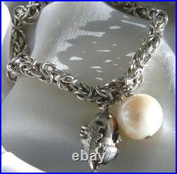 SWEET? DELICIOUS? 41g sterling silver 925 fully HM squirrel pearl charm bracelet