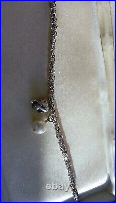 SWEET? DELICIOUS? 41g sterling silver 925 fully HM squirrel pearl charm bracelet