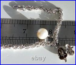 SWEET? DELICIOUS? 41g sterling silver 925 fully HM squirrel pearl charm bracelet