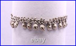Sea Shell Charm Bracelet 7 Ladies Sterling Silver Vintage Gift 24.2g AAC338