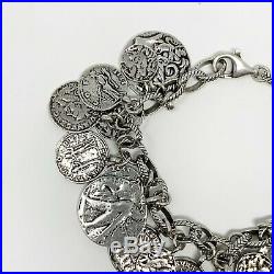 Silpada B1624 Sterling Silver Roman Coin Charm Bracelet. 925