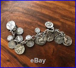 Silpada Sterling Silver Coin Charm Bracelet, Retired Design