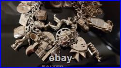 Silver 925 Sterling Silver Charm Bracelet 121 Grams With 39 Charms Silver 925 Sterling Silver Charm Bracelet 121 Grams With 39 Charms