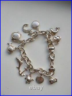 Silver Bracelet With 11 Charms