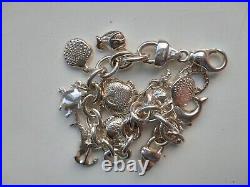 Silver Bracelet With 11 Charms