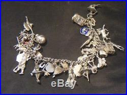 Silver Charm Bracelet 34 Charms