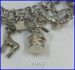 Silver Charm Bracelet Estate With Charms