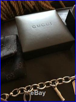 Silver Charm Bracelet Gucci Original With Box All Charms And Clasp Intact