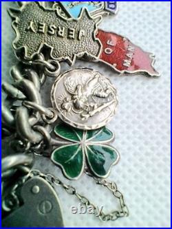 Silver Charm Bracelet With Silver And Enamel Flags