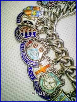 Silver Charm Bracelet With Silver And Enamel Flags