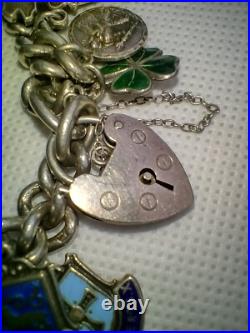 Silver Charm Bracelet With Silver And Enamel Flags