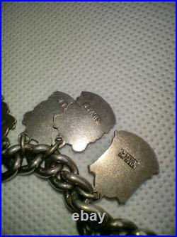 Silver Charm Bracelet With Silver And Enamel Flags
