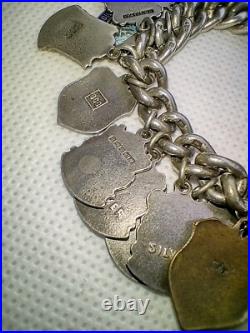 Silver Charm Bracelet With Silver And Enamel Flags