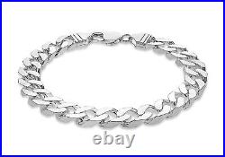 Silver Curb Chain Bracelet Size 9 Inches with 925 Sterling Stamped Wt. 37 Grams