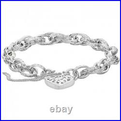 Silver Ladies Victorian Charm Bracelet With Heart Padlock G2339