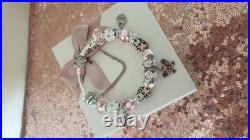 Silver Pandora Bracelet Butterfly Clasp +Charms S925 ALE 20 cm+ Pandora Box