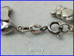 Silver Total of 25 Charms Heart Bracelet Rare Vintage Silver Total of 25 Charms Heart Bracelet Rare Vintage