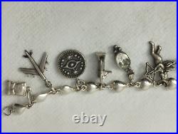 Silver Total of 25 Charms Heart Bracelet Rare Vintage Silver Total of 25 Charms Heart Bracelet Rare Vintage
