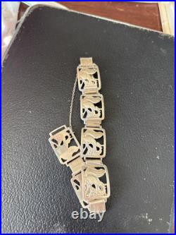 Silver bracelet Danish With Squirrels 1950s