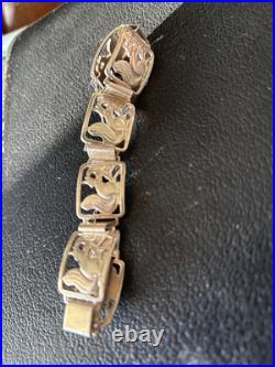 Silver bracelet Danish With Squirrels 1950s