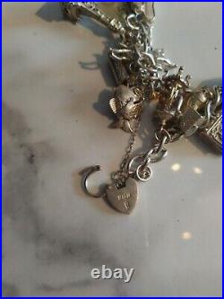 Silver genuine Vintage Charm Bracelet 60g