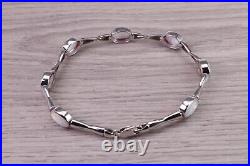 Solid Sterling Silver 925 White Cultured Opel Set Bracelet