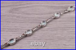 Solid Sterling Silver 925 White Cultured Opel Set Bracelet