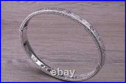 Solid Sterling Silver Rhodium Plated 925 Bangle