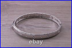 Solid Sterling Silver Rhodium Plated 925 Bangle