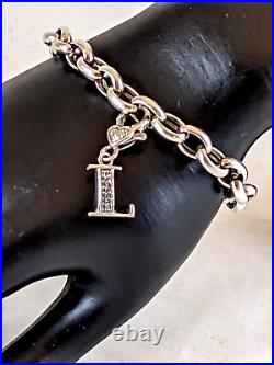 Sterling 925 Silver Chain Charm Bracelet-Italy withJudith Ripka L Charm