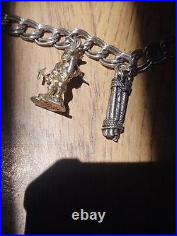 Sterling Bracelet + 8 charms. Theme. Big Horn Mine. Please see description