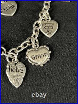 Sterling Love Hearts Different Language Hearts Say Love Charm Bracelet Sterling Love Hearts Different Language Hearts Say Love Charm Bracelet