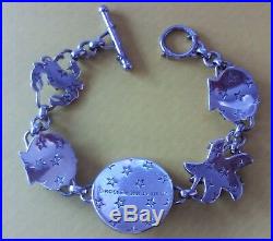 Sterling Silver 14k Barry Kieselstein Cord Sea Charm Sun Beach Toggle Bracelet