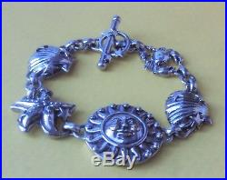 Sterling Silver 14k Barry Kieselstein Cord Sea Charm Sun Beach Toggle Bracelet