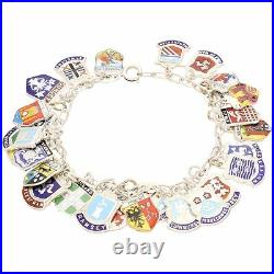 Sterling Silver 7.25 Belcher Bracelet with Multiple Place Charms (3mm Wide)