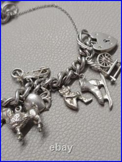 Sterling Silver 925 Antique Charm Bracelet 7 inch Travel, Cathedral, Big Ben Sterling Silver 925 Antique Charm Bracelet 7 inch Travel, Cathedral, Big Ben