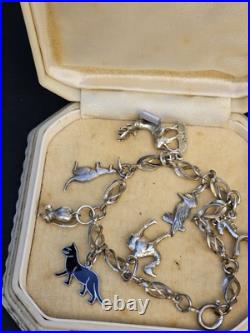Sterling Silver 925 Bracelet With 9 Charms w Australian Animals Design Vintage Sterling Silver 925 Bracelet With 9 Charms w Australian Animals Design Vintage