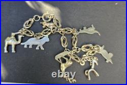 Sterling Silver 925 Bracelet With 9 Charms w Australian Animals Design Vintage Sterling Silver 925 Bracelet With 9 Charms w Australian Animals Design Vintage
