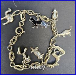 Sterling Silver 925 Bracelet With 9 Charms w Australian Animals Design Vintage Sterling Silver 925 Bracelet With 9 Charms w Australian Animals Design Vintage