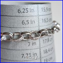 Sterling Silver 925 Heart Charm Bracelet 7 Toggle Clasp 14g Polished Links Sterling Silver 925 Heart Charm Bracelet 7 Toggle Clasp 14g Polished Links