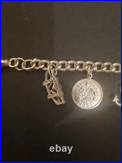 Sterling Silver Antique Boho Gypsy Charm Bracelet