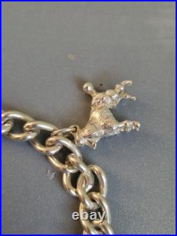 Sterling Silver CHUNKY CURB Links Charm Padlock Bracelet 7inch long Sterling Silver CHUNKY CURB Links Charm Padlock Bracelet 7inch long