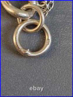 Sterling Silver CHUNKY CURB Links Charm Padlock Bracelet 7inch long Sterling Silver CHUNKY CURB Links Charm Padlock Bracelet 7inch long