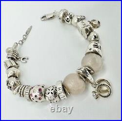 Sterling Silver Chamilia Charm Bracelet including 23 Silver Charms refdan131