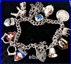 Sterling Silver Charm Bracelet 13 Charms ACCo Birmingham 1960