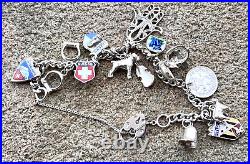 Sterling Silver Charm Bracelet 13 Charms ACCo Birmingham 1960