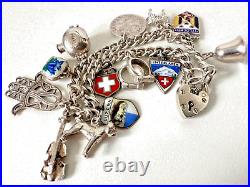 Sterling Silver Charm Bracelet 13 Charms ACCo Birmingham 1960