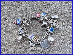 Sterling Silver Charm Bracelet 13 Charms ACCo Birmingham 1960