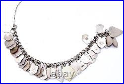 Sterling Silver Charm Bracelet 30 + Charms UK & European Cities Countries 75g