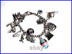 Sterling Silver Charm Bracelet Antique- Lil' Eightball + 11 Other S/S Charms Sterling Silver Charm Bracelet Antique- Lil' Eightball + 11 Other S/S Charms